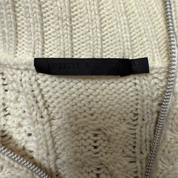 Jenni Kayne Cotton Cable Knit Zip Sweater SZ S - Picture 8 of 8